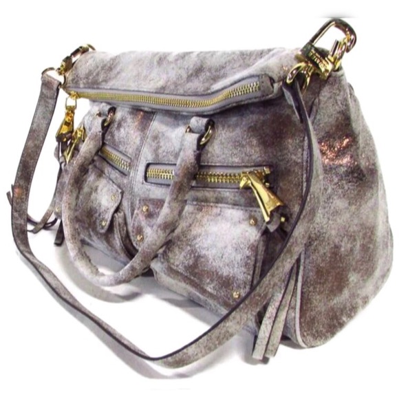 Aimee Kestenberg Handbags - Aimee Kestenberg SoHo Gunmetal Leather Bag